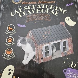 SALE ** Cat Scratching Playhouse - Black and Gray